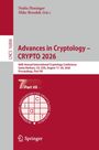 Text: "Advances in Cryptology – CRYPTO 2026", "Nadia Heninger, Mike Rosulek (Eds.)", "Part VII". Rotes Cover mit Springer-Logo.