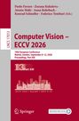 Text: Paolo Favaro, Zuzana Kukelova, Atsuto Maki, Anna Rohrbach, Konrad Schindler, Federico Tombari (Eds.) Computer Vision - ECCV 2026. Eine abstrakte Illustration der Malmö-Skyline.