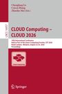 Text: "CLOUD Computing – CLOUD 2026, Kuala Lumpur, August 22-25, 2026." Titelbild eines Konferenzbandes, mit Logo.