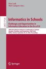 "Informatics in Schools: Herausforderungen und Chancen in der Informatikbildung im Zeitalter der KI." Graues und rotes Design.