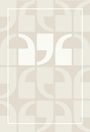 „AJ“ zentral, geometrisches Muster aus Halbkreisen und Quadraten in Beige- und Weißtönen.