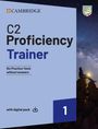 „C2 Proficiency Trainer“, „Six Practice Tests without answers“, „with digital pack“. Person mit Taschenlampe unter Sternenhimmel.