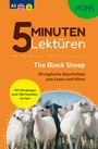 A2, 5 Minuten Lektüren, The Black Sheep, Mit Mindmaps zum Wortschatzlernen. Weiße und ein schwarzes Schaf auf der Wiese.