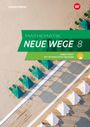 Titel: "Mathematik Neue Wege 8". Arbeitsheft mit interaktiven Übungen. Sicht auf Strand mit grünen und weißen Zelten.
