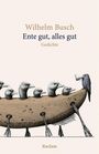„Wilhelm Busch: Ente gut, alles gut. Gedichte. Reclam.“ Eine Illustration zeigt Enten in einem Boot.