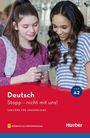 "Deutsch Stopp – nicht mit uns! Lektüre für Jugendliche. Hörbuch als MP3-Download. Zwei Mädchen sehen auf ein Handy."
