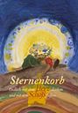 "Sternenkorb. Endlich mit dem Herz denken und mit dem Schoß fließen. Mag. Claudia A. Nitschke." 

Illustration: Eine Person liegt unter einem strahlenden Himmel mit Blumen und Sternen.