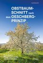 „OBSTBAUMSCHNITT nach dem OESCHBERG-PRINZIP“, blühender Baum vor blauem Himmel, grünes Feld.