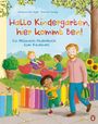 Text: "Hallo Kindergarten, hier kommt Ben! Ein Mitmach-Bilderbuch zum Kitastart." Illustration: Kind mit Teddybär.