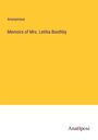 Anonymous: Memoirs of Mrs. Letitia Boothby, Buch
