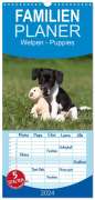 Jeanette Hutfluss: Familienplaner 2024 - Welpen - Puppies mit 5 Spalten (Wandkalender, 21 x 45 cm) CALVENDO, KAL