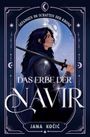 "Gefangen im Schatten der Krone", "Das Erbe der Navir", "Jana Kočić". Illustration eines Kriegers vor Mond und Sternen.