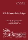 "KI-Erkenntnis-Lüge. Warum Funktionieren kein Beweis für Verstehen ist." Illustration: Person am Meer bei Sonnenuntergang.