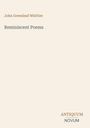 „John Greenleaf Whittier“, „Reminiscent Poems“, unten rechts „ANTIQUM NOVUM“. Heller, minimalistischer Hintergrund.