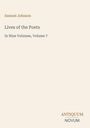 „Lives of the Poets“, Band 7 von Samuel Johnson. Unten rechts Logos: ANTIQUUM NOVUM. Schlichtes, elegantes Design.