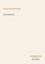 "Henry David Thoreau, Excursions. Antiquum Novum. Einfache, elegante Covergestaltung in minimalistischen Farben."
