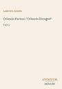 Text: Ludovico Ariosto, Orlando Furioso "Orlando Enraged", Part 1, ANTIQUUM NOVUM unten. Beige Hintergrund.