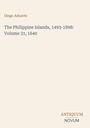 Text: Die Philippinen-Inseln, 1493-1898: Band 31, 1640. Name: Diego Aduarte. Unten steht: ANTIQUUM NOVUM. Hintergrund beige.