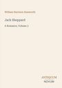 Text: "William Harrison Ainsworth, Jack Sheppard, A Romance, Volume 3, ANTIQUUM NOVUM." Schlichtes, minimalistisches Design.
