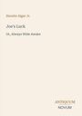"Joe's Luck" von Horatio Alger Jr., Untertitel "Or, Always Wide Awake", und der Text "ANTIQUM NOVUM" auf beigem Hintergrund.