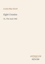 Text: "Louisa May Alcott, Eight Cousins, Or, The Aunt-Hill, ANTIQUUM NOVUM." Ein schlichtes Cover mit klarem Layout.