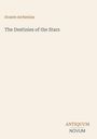 Buchtitel "The Destinies of the Stars", Autor: Svante Arrhenius. Unten rechts: ANTIQUUM NOVUM Logo auf hellem Hintergrund.
