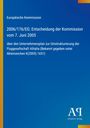 Text über Entscheidung der Kommission zur Umstrukturierung von Alitalia, blauer Hintergrund, gelber Rand.