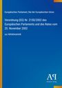 Verordnung (EG) Nr. 2150/2002 zur Abfallstatistik, Europäisches Parlament. Blauer Hintergrund, gelber Rand.