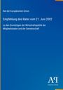 Rat der Europäischen Union, Empfehlung des Rates vom 21. Juni 2002, Antiphon Verlag, blau mit gelben Akzent.