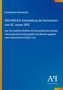 Text: Entscheidung der Kommission zur Beihilfe für Gothaer Fahrzeugtechnik am 30. Januar 2002.  
Blauer Hintergrund mit gelben Streifen.