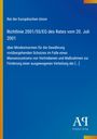 Titel: Richtlinie 2001/55/EG des Rates, über Mindestnormen für vorübergehenden Schutz bei Massenströmen Vertriebener. Klarer blauer Hintergrund.