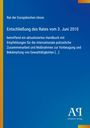 Text: "Entschließung des Rates vom 3. Juni 2010 [...] Antiphon Verlag". Hintergrund: Blau mit gelbem Rand.