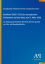 Europäisches Parlament, Richtlinie 2003/17/EG zur Änderung der Richtlinie 98/70/EG. Blauer Hintergrund mit Logo unten rechts.
