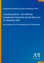 Text zur Verordnung über Tierernährungs-Zusatzstoffe; blauer Hintergrund, links gelber Rand, unten weißes Verlagssymbol.