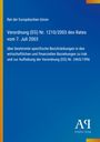 Text über EU-Verordnung zu Wirtschaftsbeziehungen mit Irak. Blaues Design mit gelbem Rand, Logo des Antiphon Verlags.