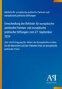 Text über Entscheid der Behörde für EU-Parteien, Datum 27. September 2024; blauer Hintergrund mit gelbem Streifen.