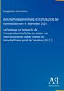 Text über Verordnung der EU-Kommission zu Transparenzpflichten. Blaues Design mit gelbem Rand und Verlag-Logo.