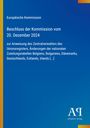 Text: "Europäische Kommission, Beschluss der Kommission vom 20. Dezember 2024 [...] Deutschlands, Estlands, Irlands [...]". Farbverlauf von Blau zu Gelb. Logo unten rechts: "Antiphon Verlag".