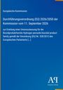 Text: EU-Kommission, Durchführungsverordnung (EU) 2026/2050, 11. Sep 2026. Illustration: Blaues Cover, Antiphon Verlag Logo.