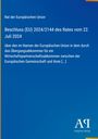 „Rat der Europäischen Union: Beschluss (EU) 2024/2144 vom 22. Juli 2024“ in Weiß auf blauem Hintergrund. Logo unten.