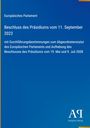 „Europäisches Parlament, Beschluss des Präsidiums vom 11. September 2023“ in Weiß auf blauem Hintergrund.