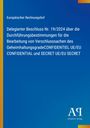 Europäischer Rechnungshof: Beschluss über Verschlusssachen. Blaues Design mit gelbem Streifen links; Antiphon Verlag.