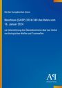 Beschluss (GASP) 2024/349 des Rates zur Unterstützung des Biowaffenverbots. Blau mit gelben und orangefarbenen Akzenten.