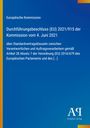 Europäische Kommission. Entscheidungsbeschluss über Standardvertragsklauseln, blaues Cover mit gelbem Rand und Logo.