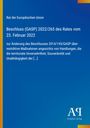 Text: Beschluss (GASP) 2022/265 des Rates vom 23. Februar 2022; Design: Blauer Hintergrund mit gelbem Streifen.