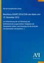 Entscheidung des Rates der EU: Unterstützung der Abrüstungskontrolle, Titel in Weiß auf blauem Hintergrund. Logo unten rechts.