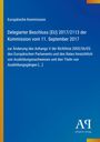 Blauer Hintergrund, Text: "Europäische Kommission, Delegierter Beschluss (EU) 2017/2113, 11. September 2017", Logo: "Antiphon Verlag".