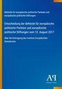 Behörde für europäische politische Parteien. Entscheidung vom 10. August 2017 über Eintragung des Instituts Europäischer Demokraten.