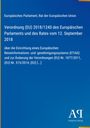 Europäisches Parlament, Verordnung (EU) 2018/1240 über ETIAS. Blaues Cover, Antiphon Verlag-Logo unten rechts.