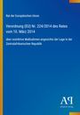 Text auf blauem Hintergrund: Verordnung (EU) Nr. 224/2014 des Rates über Maßnahmen in der Zentralafrikanischen Republik. Logo unten.